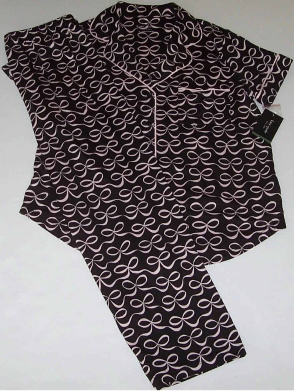 Kate Spade Swirly Ribbon Bows Pajama Set pjs